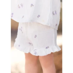 Klädset Med Broderade Blommor Blanc><noscript><img width=