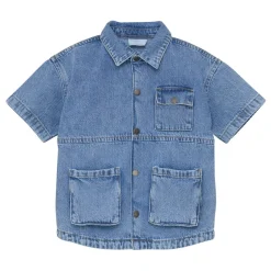 Kortärmad Jeansskjorta Light Denim Blue>EnFant Best