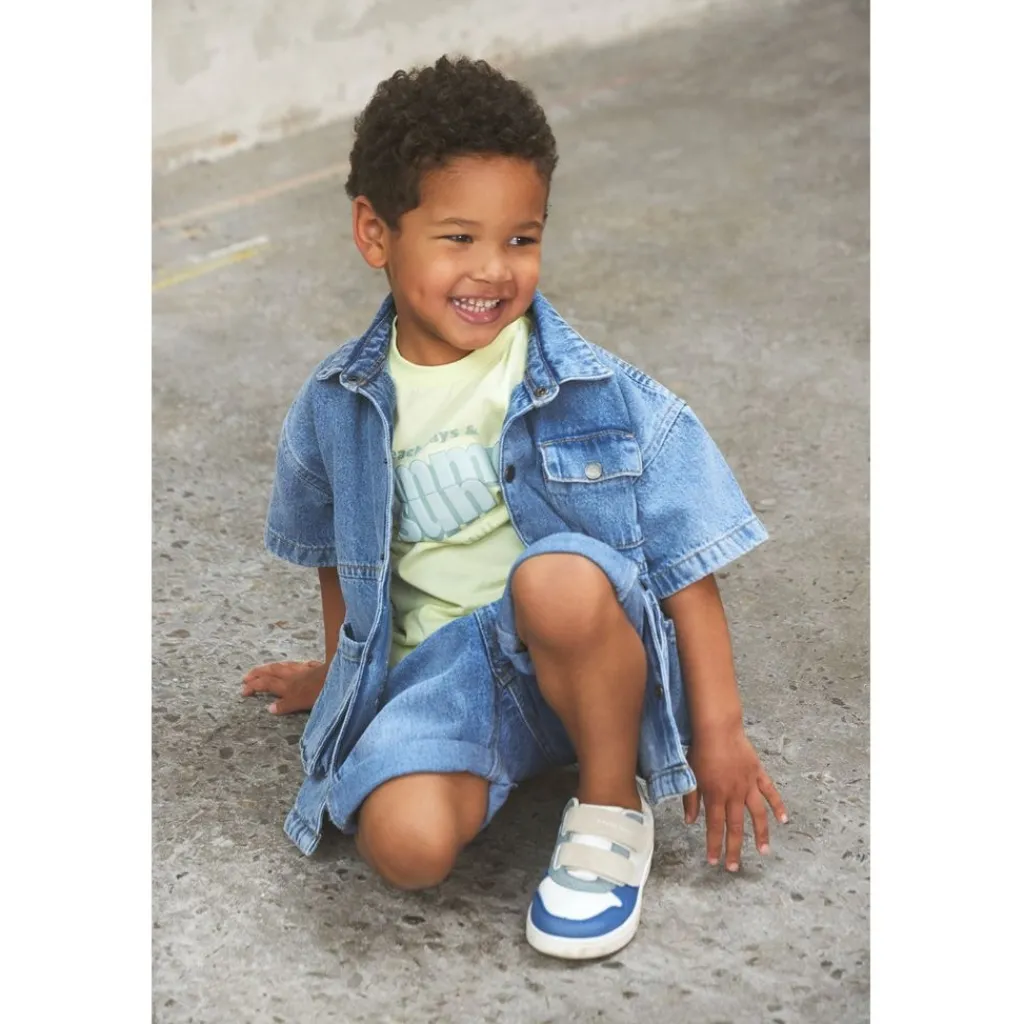 Kortärmad Jeansskjorta Light Denim Blue>EnFant Best