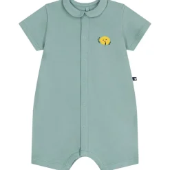 Kortärmad Playsuit Med Krage Vert>Petit Bateau