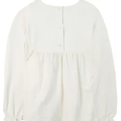 Krämfärgad Blus med Blomsterbroderi><noscript><img width=