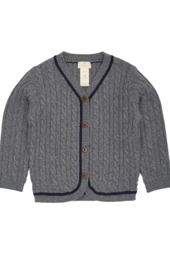 Lambswool Grandad Cardigan Dark Grey Navy>Copenhagen Colors Sale
