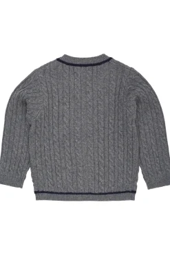 Lambswool Grandad Cardigan Dark Grey Navy>Copenhagen Colors Sale