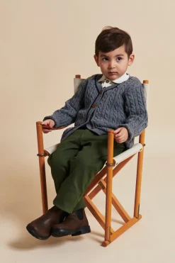 Lambswool Grandad Cardigan Dark Grey Navy><noscript><img width=