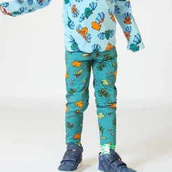 Leggings with Fall leaves Petroleum Green><noscript><img width=