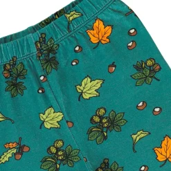 Leggings with Fall leaves Petroleum Green><noscript><img width=