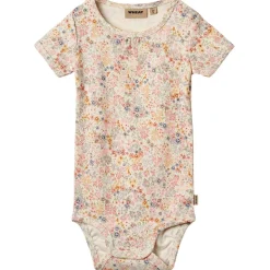 Linette Kortärmad Baby Body Bright Flowers>Wheat Discount