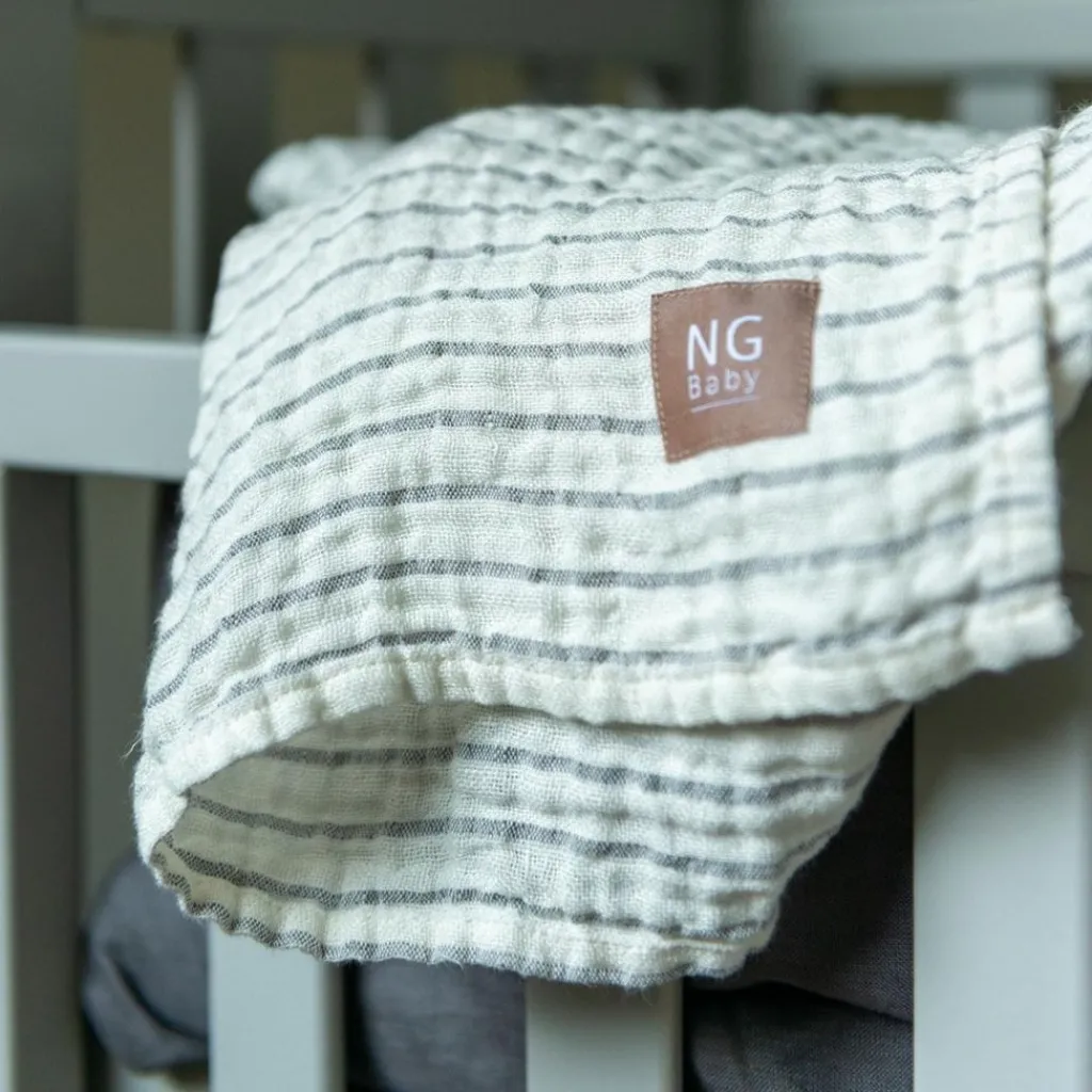 Linnefilt Sage Green/Ivory Stripe>NG Baby Outlet