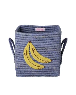 Liten Raffiakorg Med Handtag Blue>RICE New