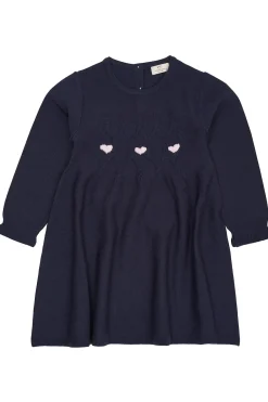 Långärmad Merinoullklänning Navy With Bubbelgum Heart>Copenhagen Colors Hot