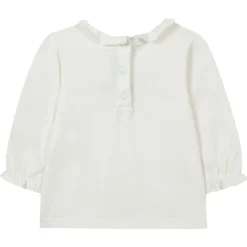 Långärmad T-shirt Med Volangkrage Gräddvit><noscript><img width=