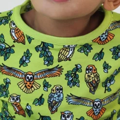 Long-sleeved top with owls Pear Green><noscript><img width=