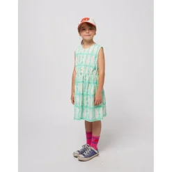 Lucky Fish All Over Ärmlös Klänning Light Green>Bobo Choses New