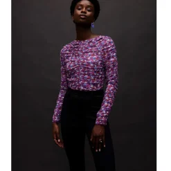Malin Mönstrad Rynkad Blus Wild Roses><noscript><img width=