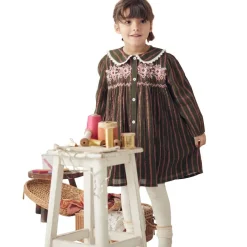 Marlotta Randig Klänning Khaki Copper><noscript><img width=