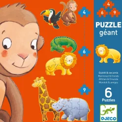 Marmoset & Friends 6 Djurformade Pussel 4, 6, 9 Bitar><noscript><img width=