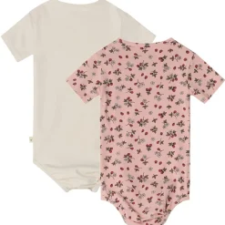 Melvin GOTS 2-pack Mönstrade Baby Bodies Wild Strawberry><noscript><img width=