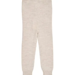 Merino Classic Rib Leggings w Drawstrings Pale Cream Melange><noscript><img width=