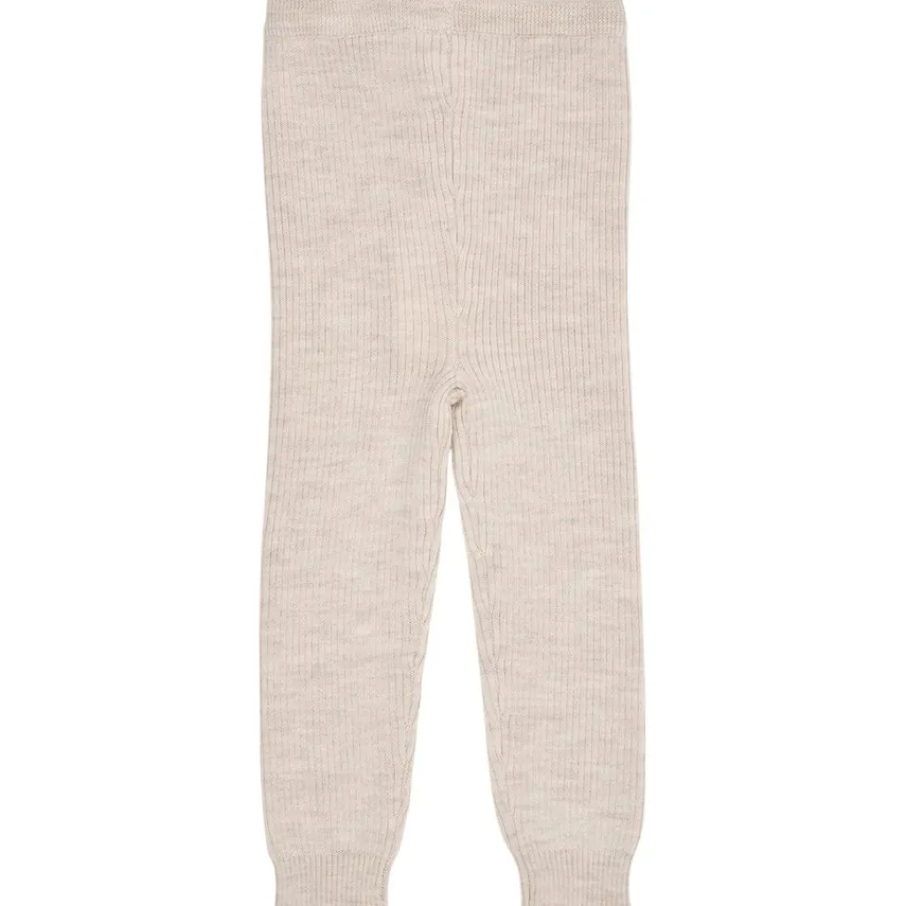Merino Classic Rib Leggings w Drawstrings Pale Cream Melange>Copenhagen Colors Discount