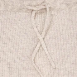 Merino Classic Rib Leggings w Drawstrings Pale Cream Melange><noscript><img width=