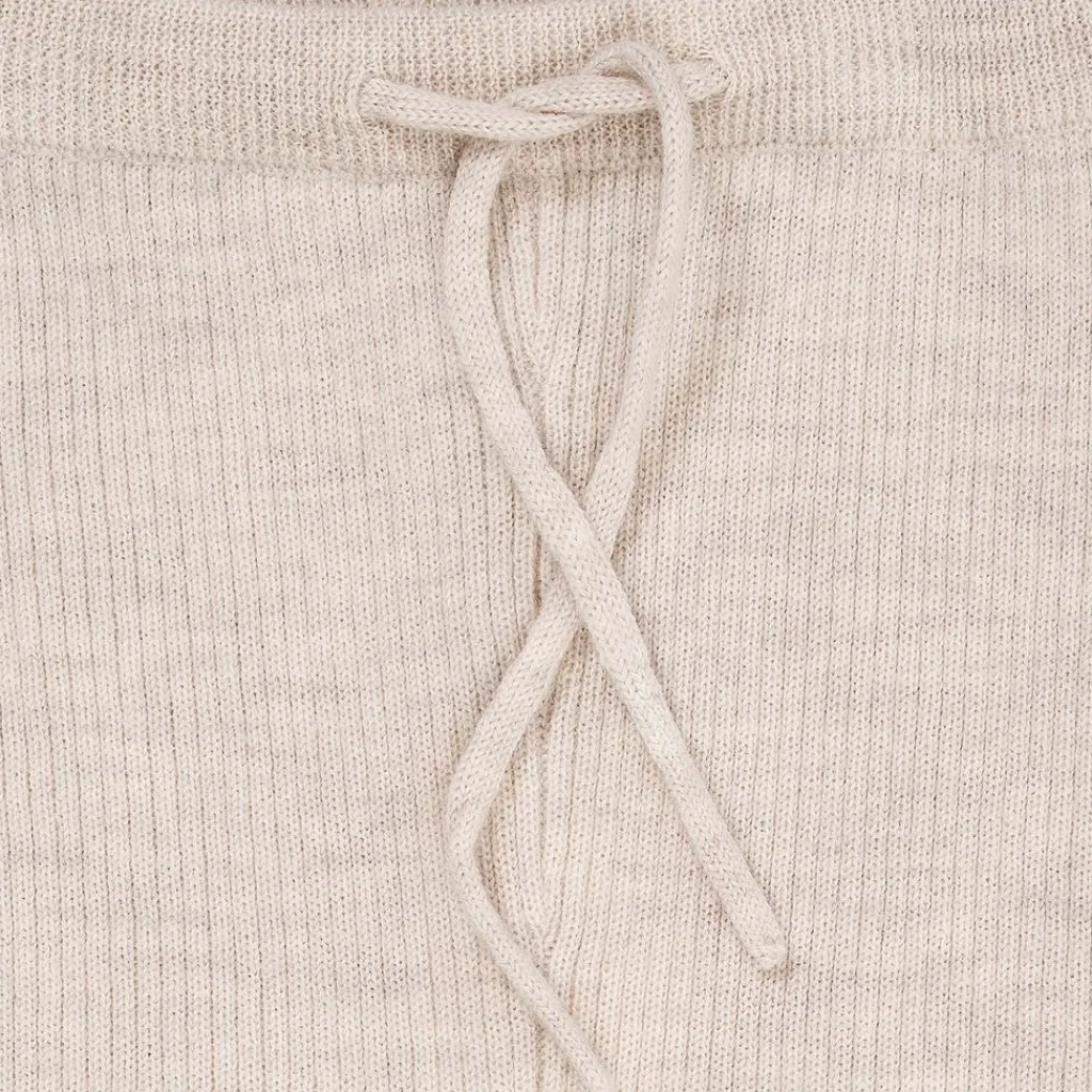 Merino Classic Rib Leggings w Drawstrings Pale Cream Melange>Copenhagen Colors Discount