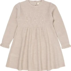 Merinoklänning med kabelstickning i Pale Cream Melange>Copenhagen Colors Discount