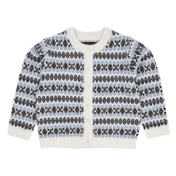 Merino-koftan med mönster Dusty Blue Combi>Copenhagen Colors Online