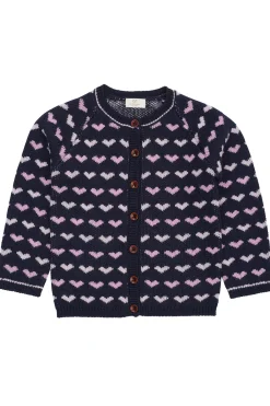 Merinoull Hjärta Cardigan Navy Bubblegum>Copenhagen Colors New