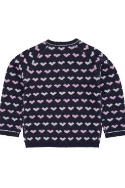 Merinoull Hjärta Cardigan Navy Bubblegum>Copenhagen Colors New