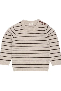 Merinoullströja Pale Cream Melange Dark Brown>Copenhagen Colors Online