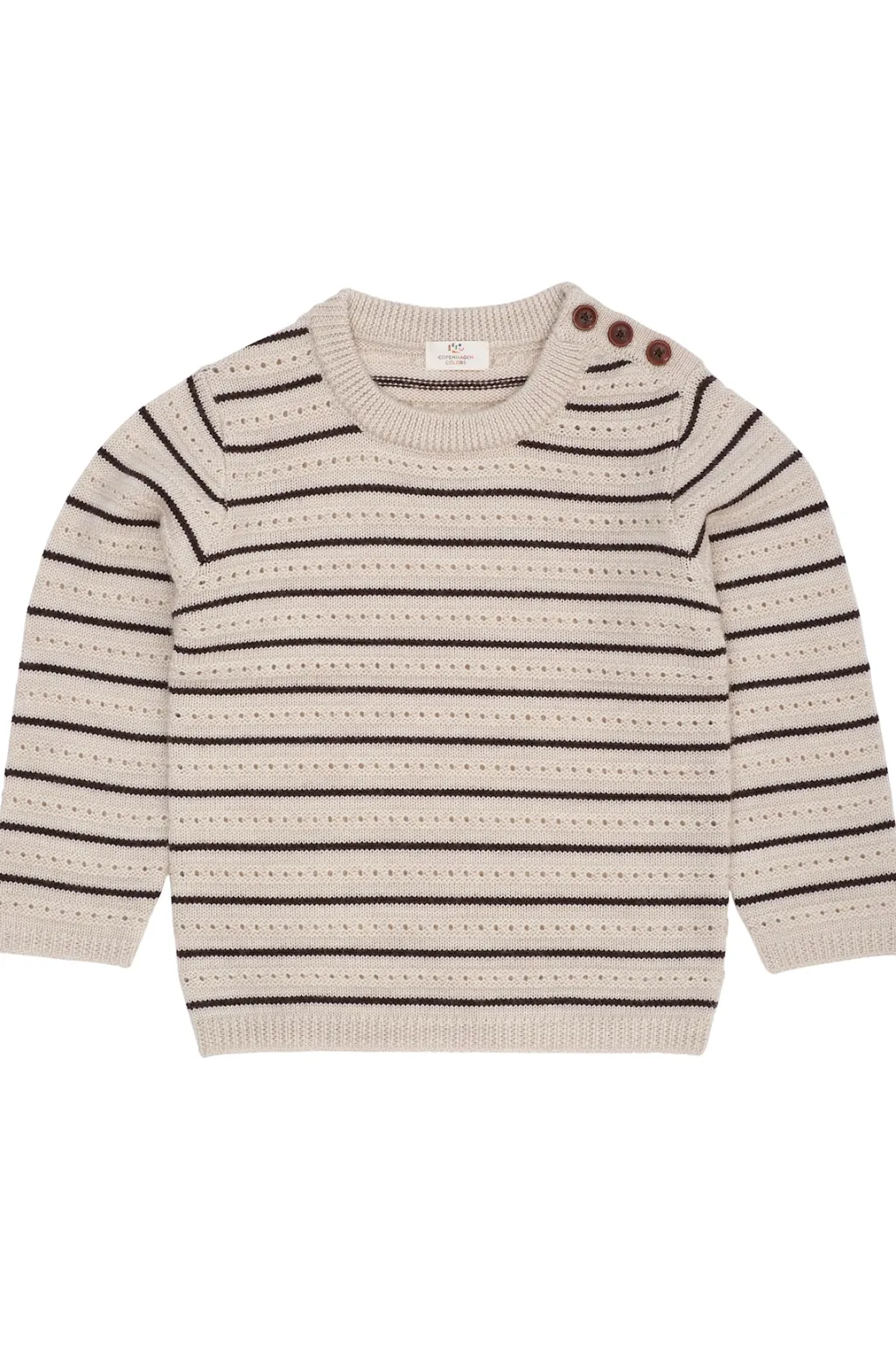 Merinoullströja Pale Cream Melange Dark Brown>Copenhagen Colors Online