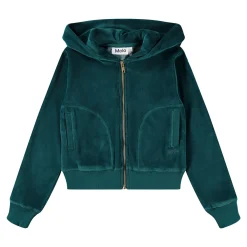 Milla Velourhuvtröja Med Dragkedja Cosmic Green>Molo Online