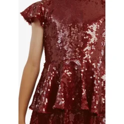 Mindie Sequin Klänning Burgundy><noscript><img width=