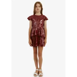 Mindie Sequin Klänning Burgundy><noscript><img width=