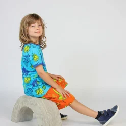 Mönstrad Mjukisshorts Med Dinosaurier Orange><noscript><img width=