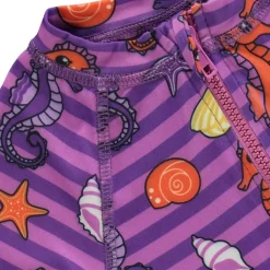 Mönstrad UV-Dräkt Med Sjöhästar Spring Pink>Småfolk Clearance