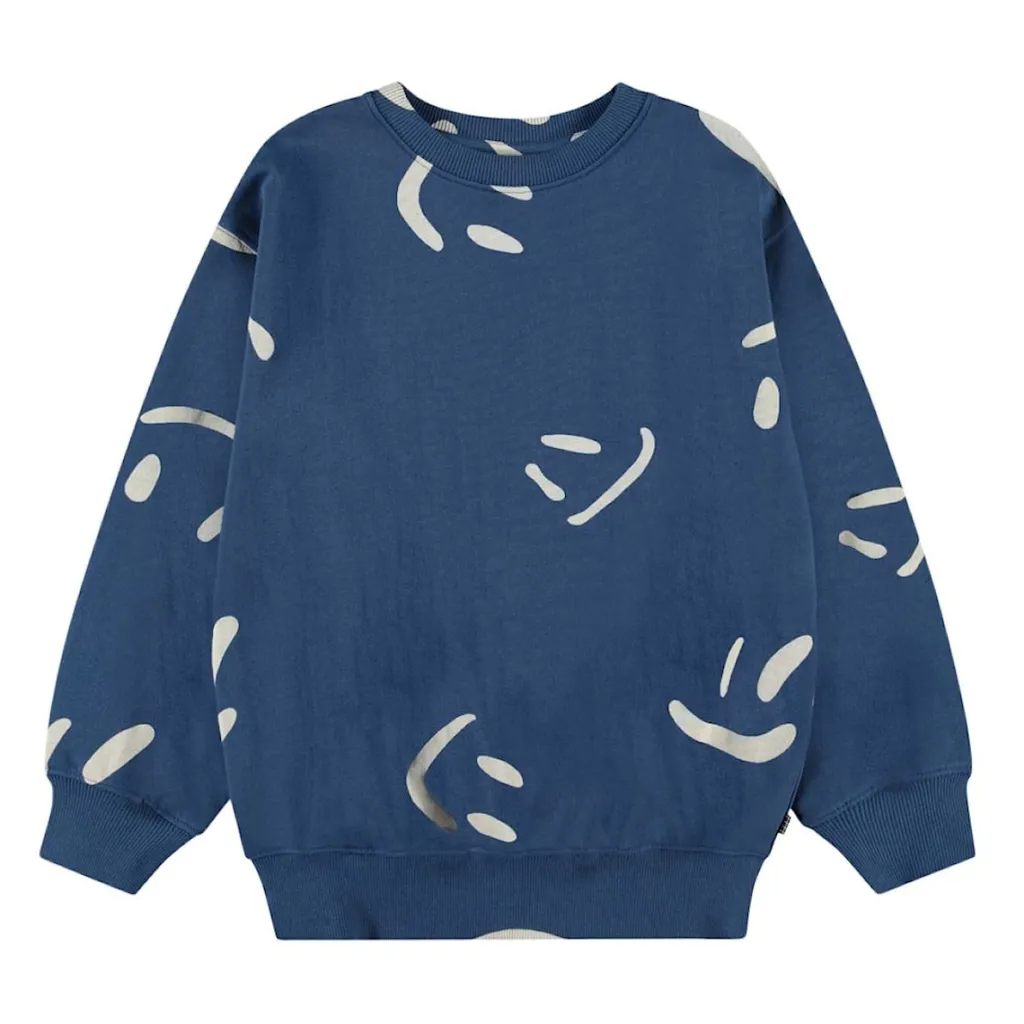 Monti Sweatshirt Big Smiles Blue>Molo Online