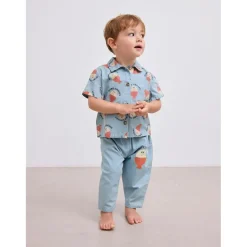 Morning Egg All Over Baby Denimskjorta Light Blue><noscript><img width=