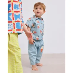 Morning Egg All Over Baby Denimskjorta Light Blue><noscript><img width=