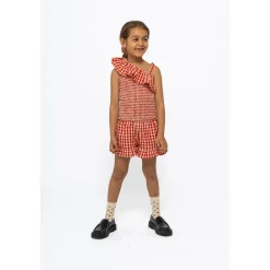 Nally Kort Topp Poppy Red Check><noscript><img width=