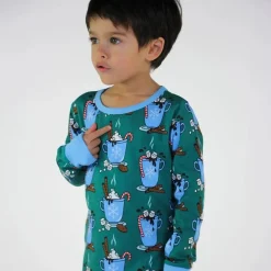 Nightwear set with hot chocolate Petroleum Green Varm Choklad Pyjama Petroleum Green><noscript><img width=