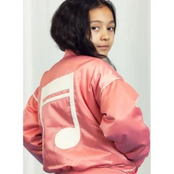 Note Chenille Baseballjacka I Satin Pink><noscript><img width=