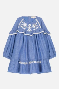 Orana Vävd Klänning Blue Chambray><noscript><img width=