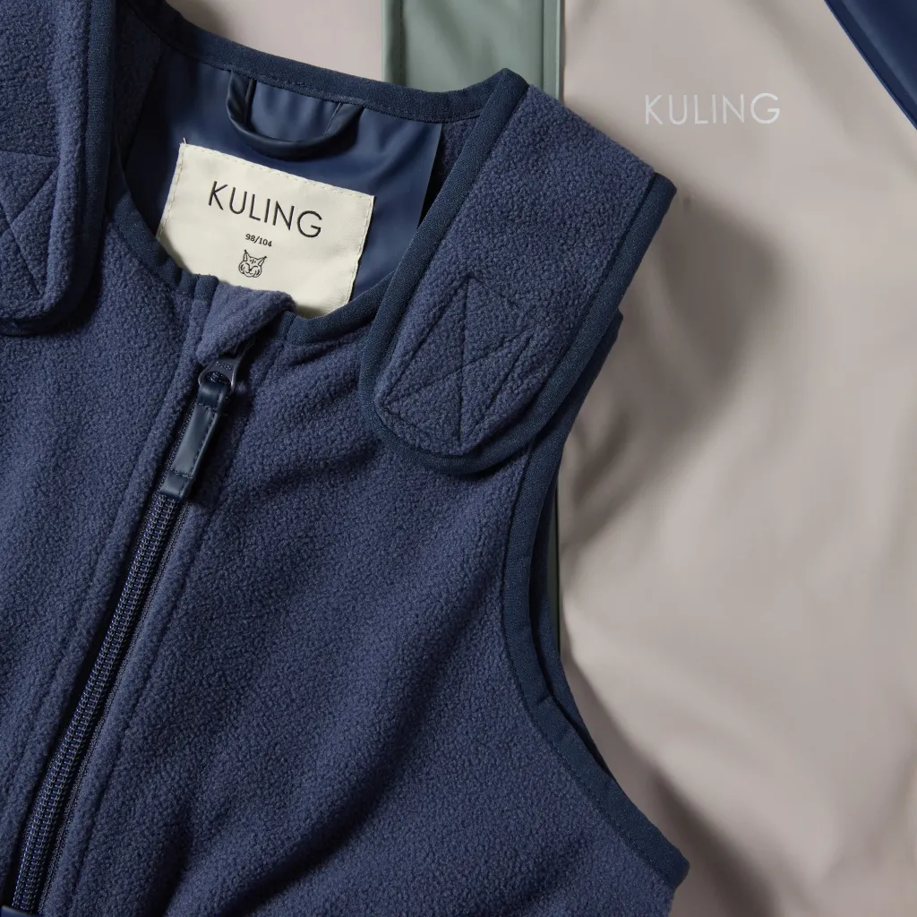Ottawa Fodrat Regnställ Taupe/navy/light Green Blocking>Kuling Sale