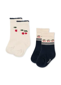 2-pack Jaquard-strumpor Cherry>Konges Sløjd New