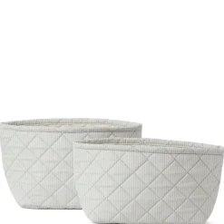 2-pack Randiga Quiltade Förvaringskorgar Blå>Buddy & Hope Clearance