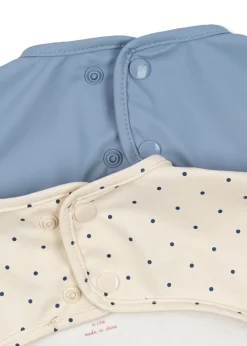 2-pack Ärmhaklapp Navy Dot Rain Washed>Konges Sløjd Sale