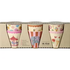 6-Pack Small Bägare I Melamin Pink Fun Fair>RICE