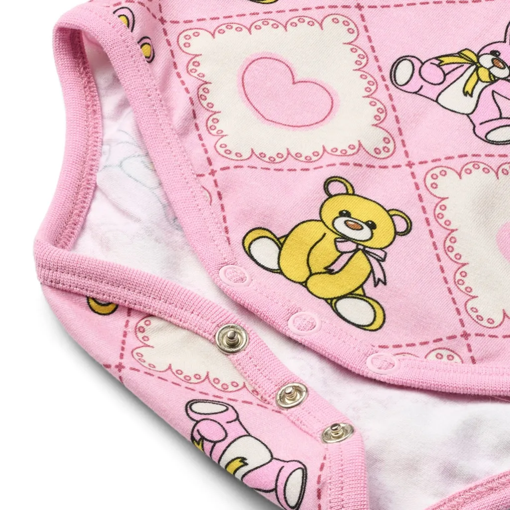 Paula Långärmad Baby Body Med Nallebjörnar Rosa Lace>Småfolk Sale