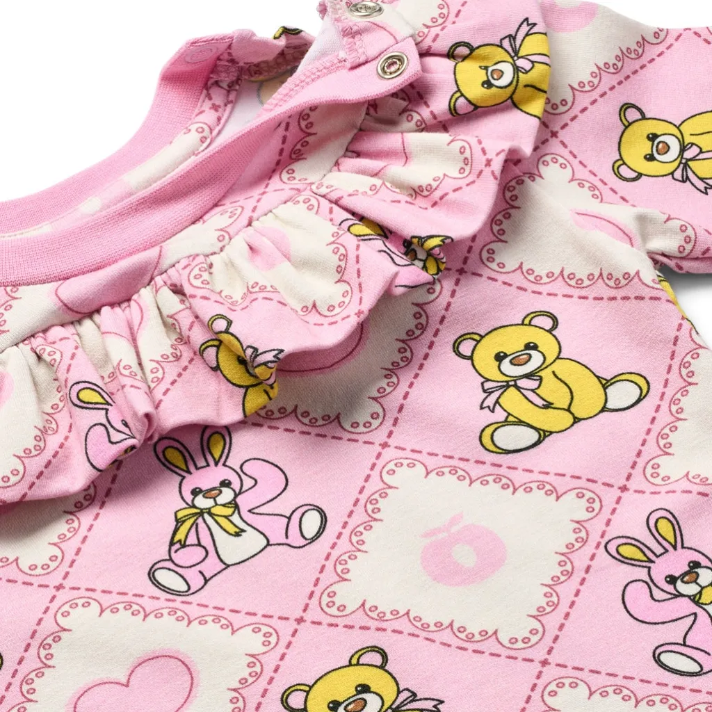 Paula Långärmad Baby Body Med Nallebjörnar Rosa Lace>Småfolk Sale